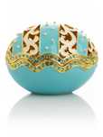 Turkusowe jajko puzderko pisanka Keren Kopal Faberge Swarovski Unikat