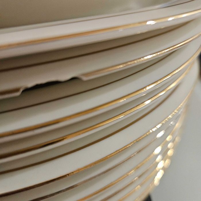 Zepter Pilon zestaw obiadowy + filiżanki+łyżeczki biały porcelana