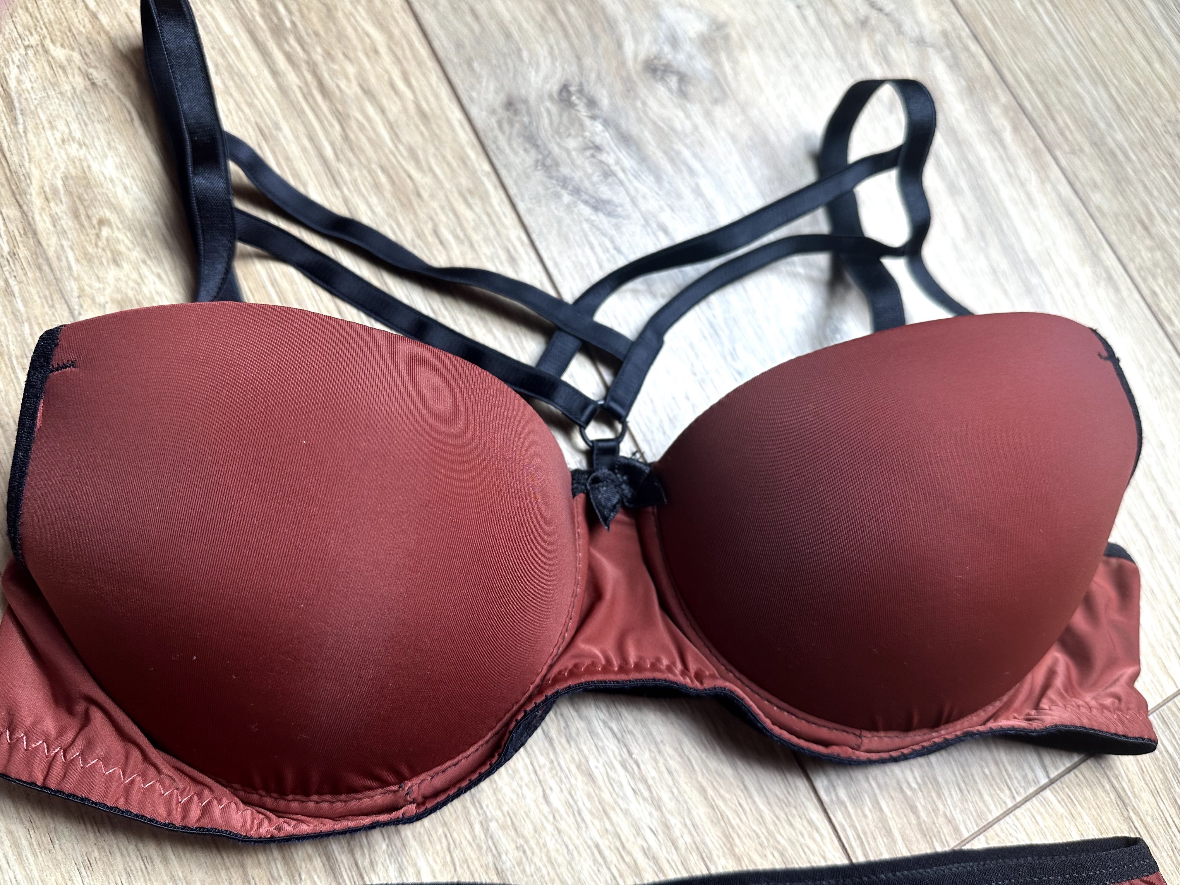 Komplet bielizny ceglasta push up 70 A\B , S