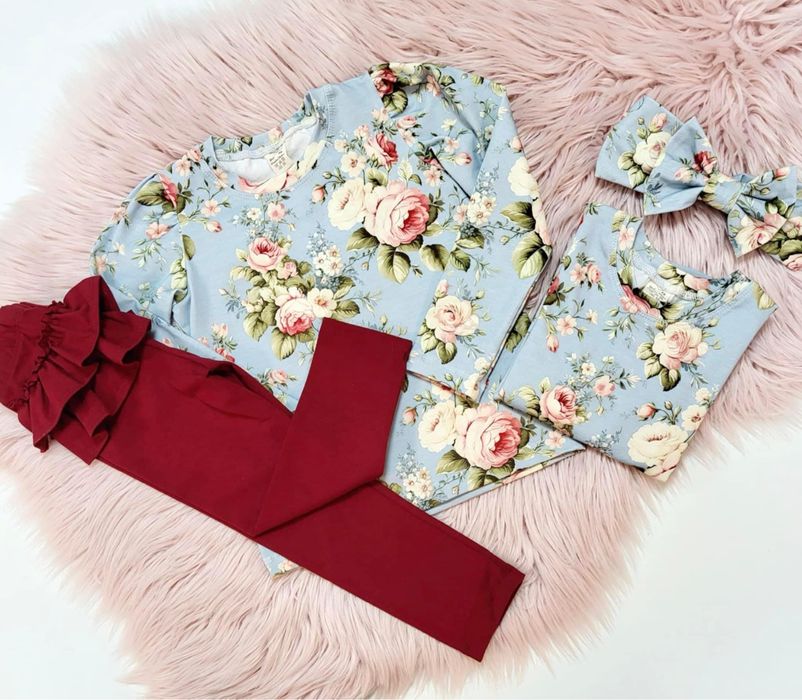 Wyprzedaż Haydi! Niebieska bluzka w kwiaty 110 cm