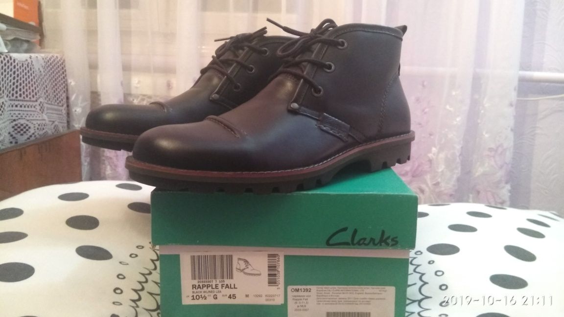 Ботинки Clarks Rapple Fall мужские ботинки (оригинал) 45 р.