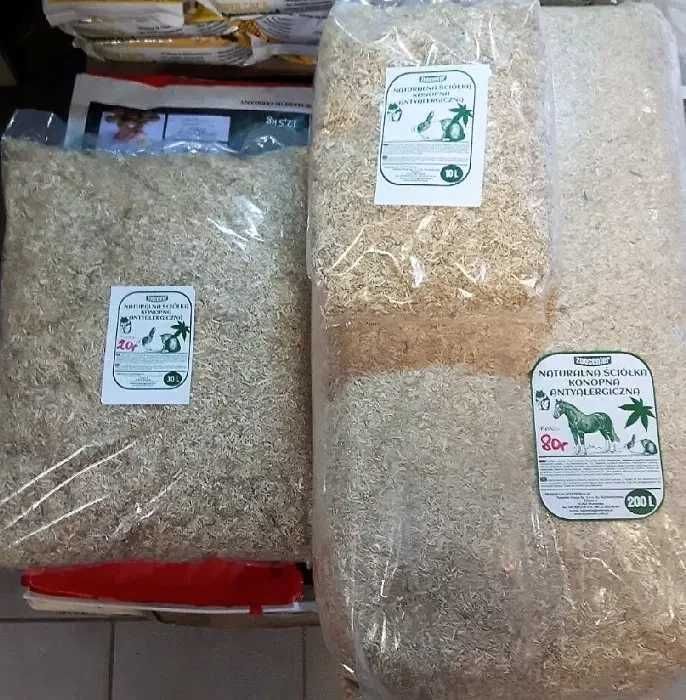Ściółka konopna 10l antyalergiczna dla gryzoni, koni, królików, ptaków
