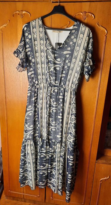 Шифонове плаття з принтом та спідницею-кльош Розмір 52-54