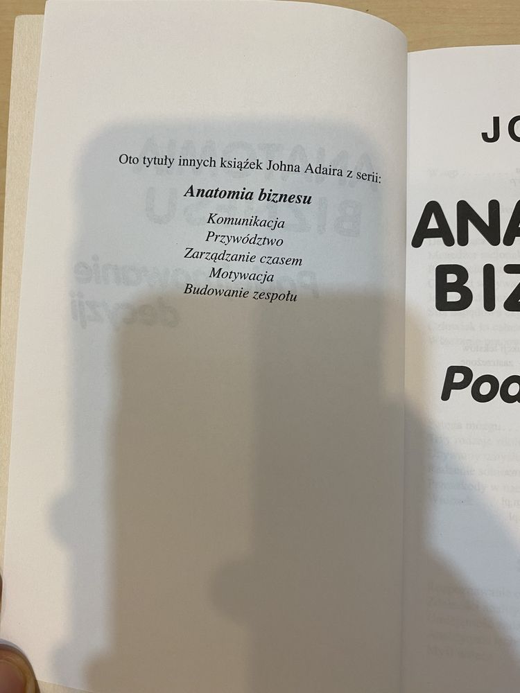 Anatomia biznesu Podejmowanie decyzji John Adair