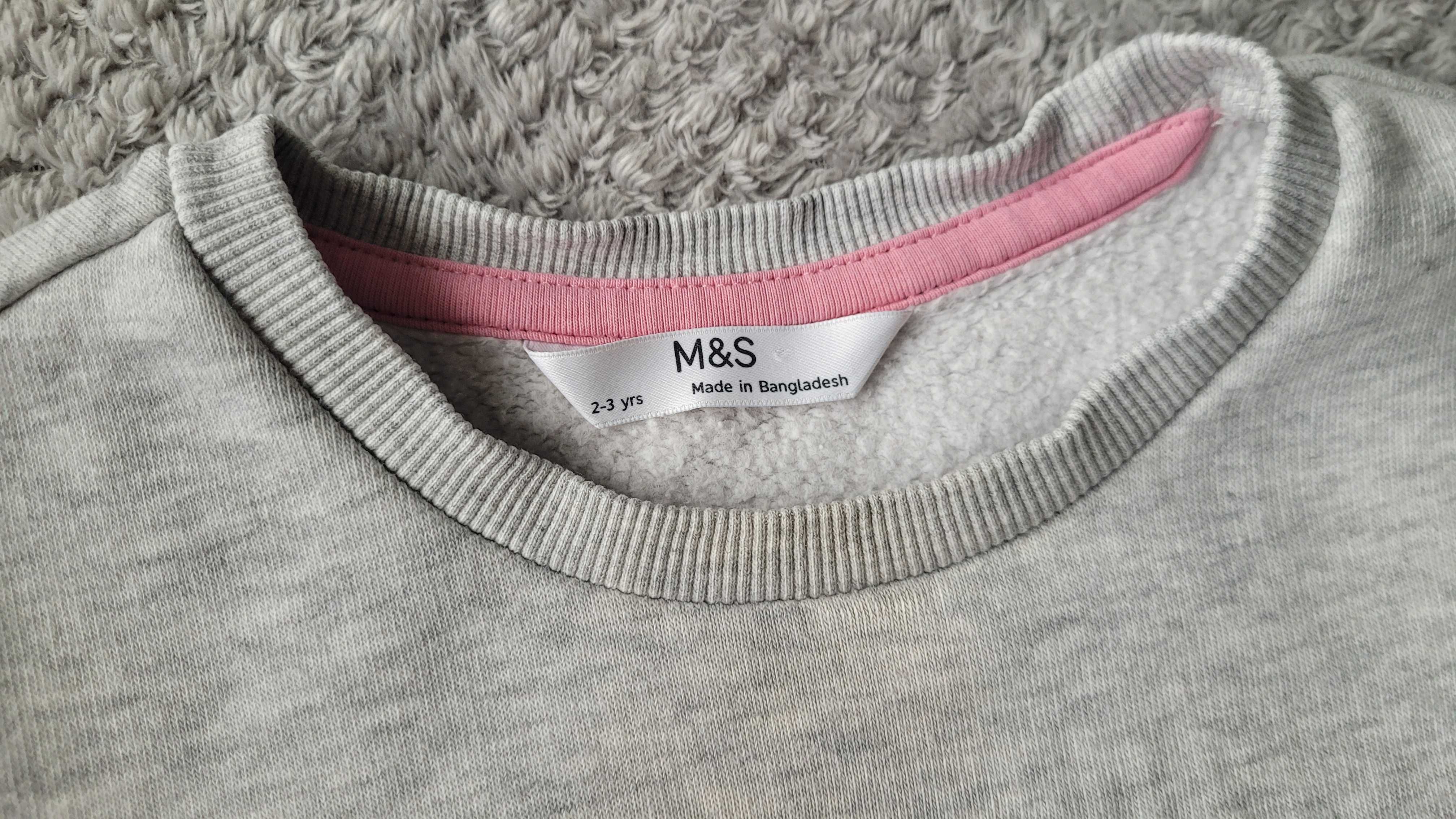 Bawełniana bluza dla dziewczynki M&S, rozmiar 98