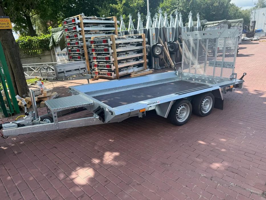 Martz Przyczepa do przewozu sprzętu budowlanego Martz Bau 3 350/2 350x160 3500kg 2 osie pod koparke koparka walec MOTOMUS od ręki  Nowa Przyczepa do przewozu sprzętu budowlanego Martz 350x160 3500kg