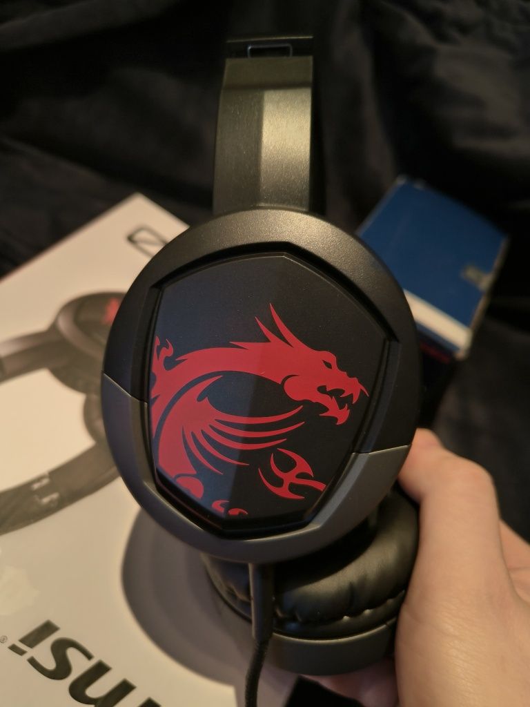 Słuchawki gamingowe MSI Immerse GH30 czarne 3,5mm pilot na kablu