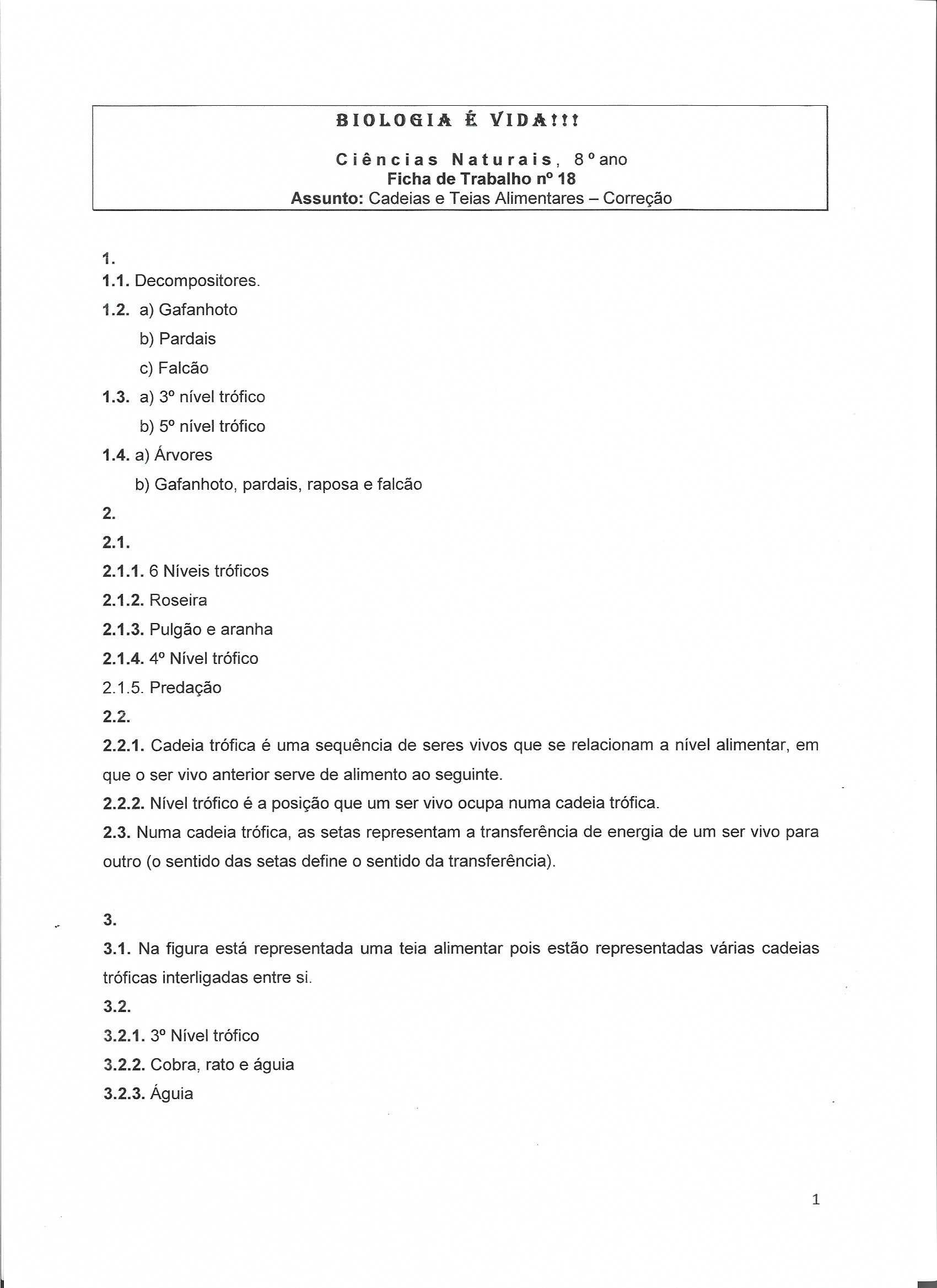Material de apoio à disciplina de Ciências Naturais para o 8º ano