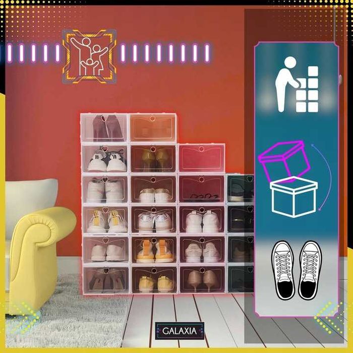 10x Pudełka Na Buty Organizer Pudełko Szafka Półka Pojemniki Obuwie