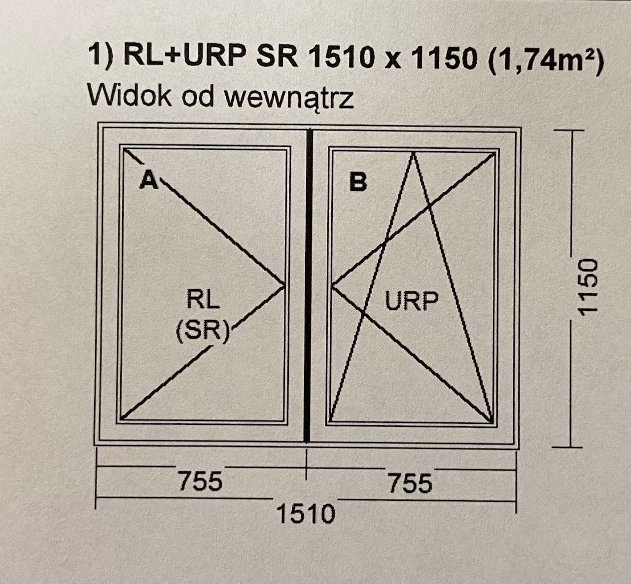 Okno Premium PCV REHAU 1510x1160mm, ciemny dąb, 3 szyby OKAZJA !!!