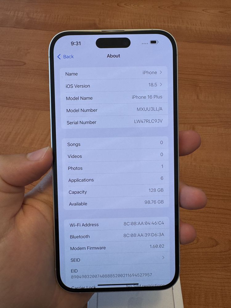 Iphone 16 plus como novo