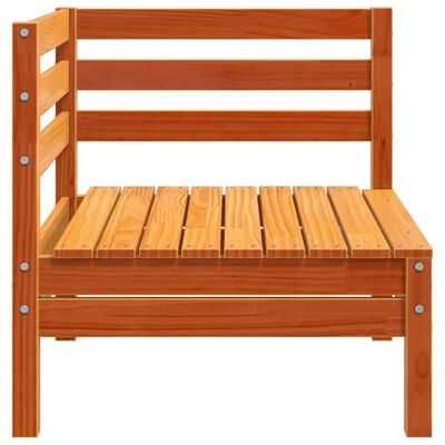 Ogrodowa sofa narożna, woskowy brąz, lite drewno sosnowe