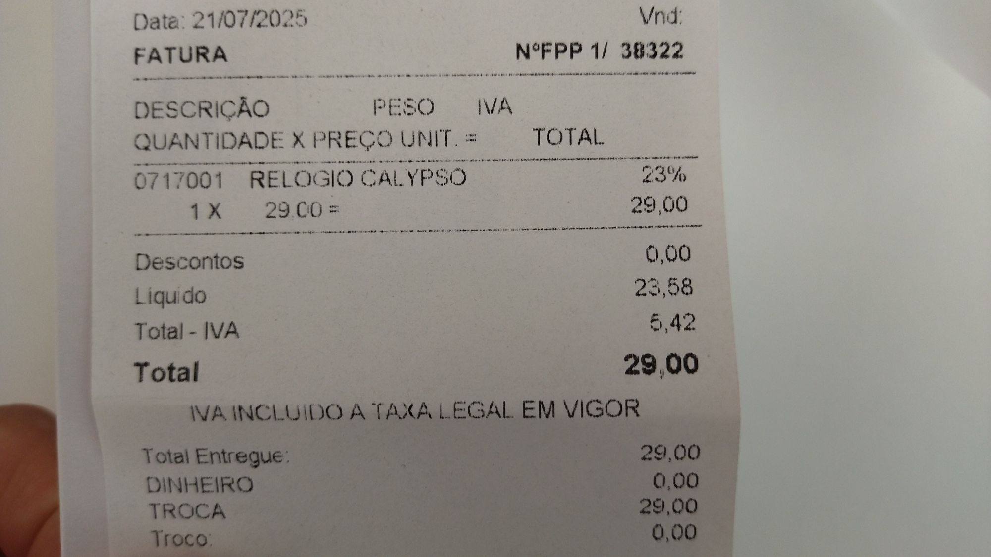 Relógio da marca Calypso, como novo (portes grátis)