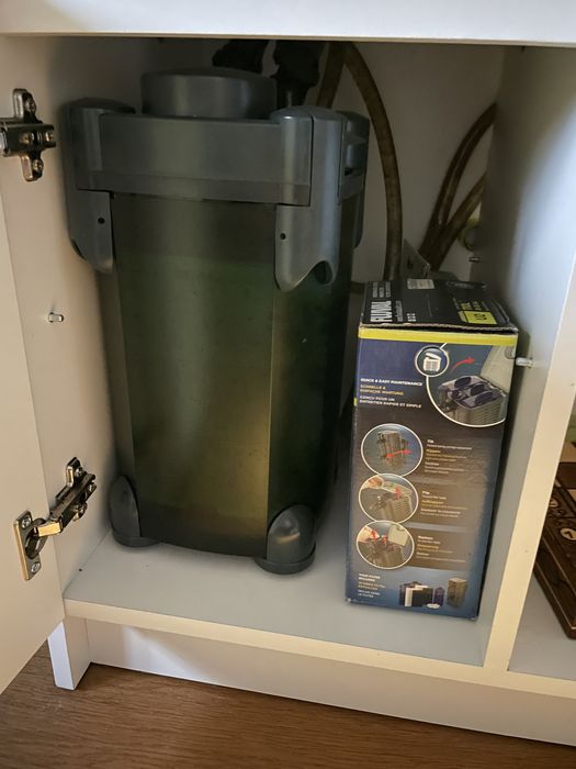 Akwarium 100l pełne wyposażenie fitry grzałki oswietlenie led tło 3d