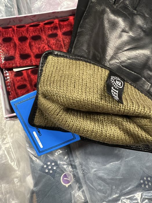 Portfel skorzany + rękawiczki skorzane