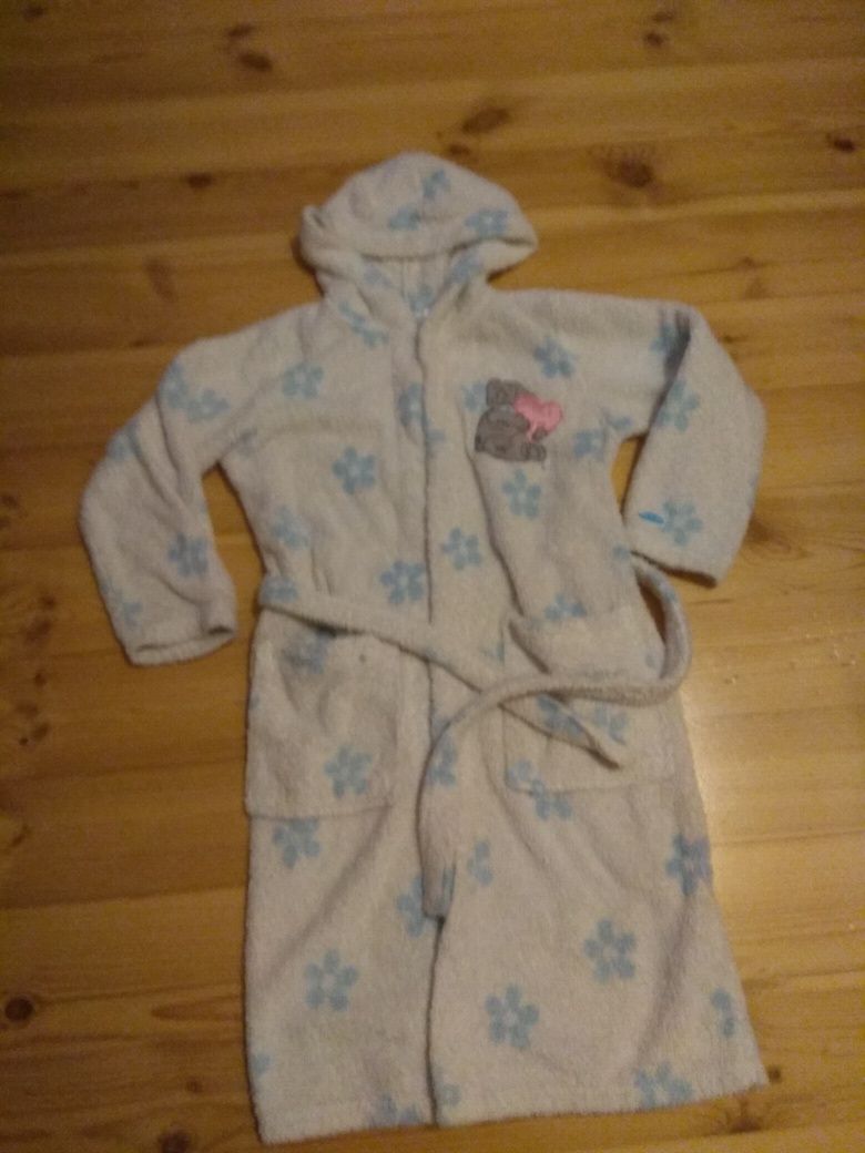 Ciepły szlafrok z misiem Marks & Spencer 9/10 lat