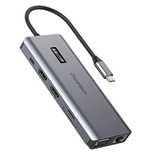 Choetech HUB wielofunkcyjny z wyświetlaczem 12w1 USB-C do 1xUSB-C/4xUS