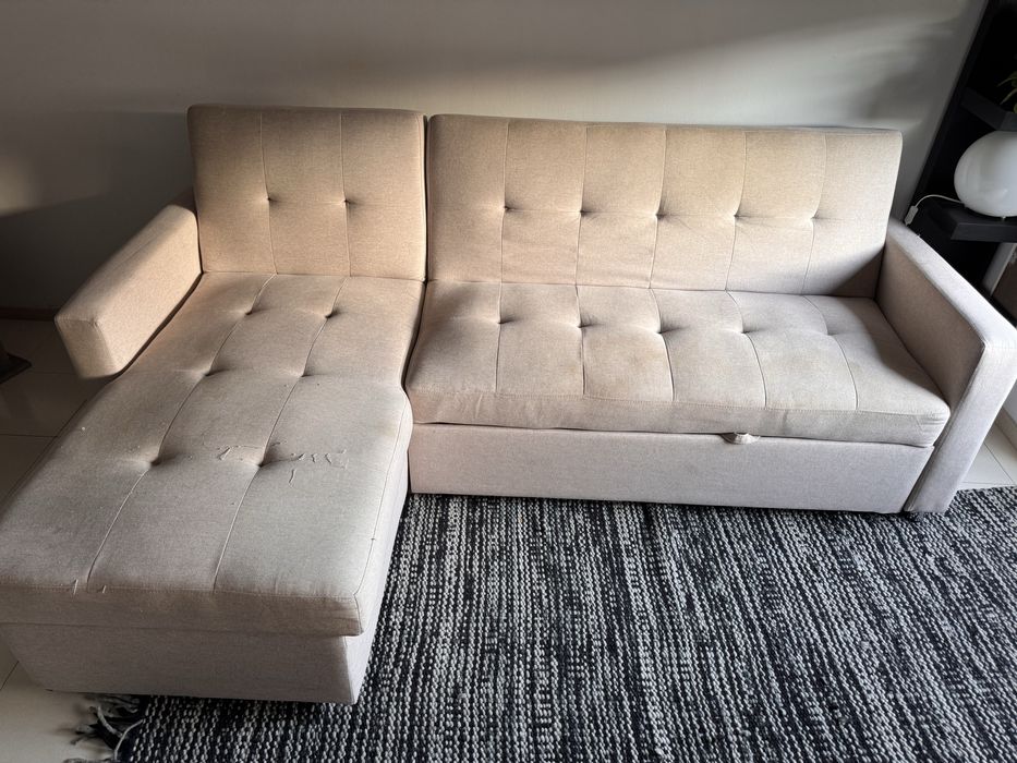 Sofa chaise longue com cama