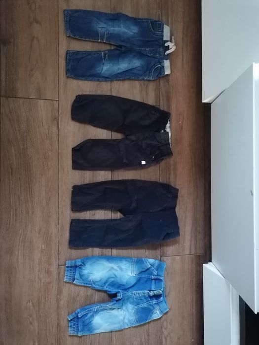 Spodnie 68 wiek 3-6 miesięcy jeans grantowe 4 sztuki paczka 1
