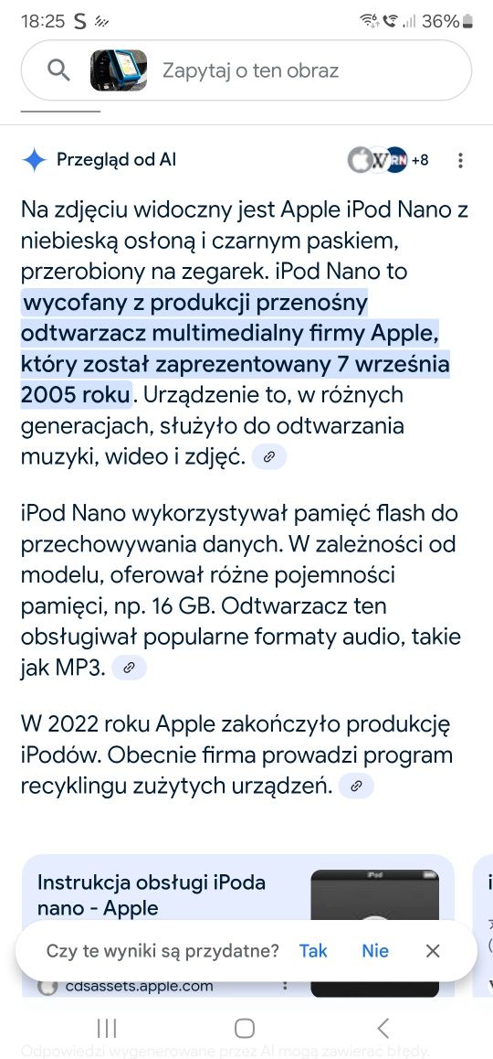 Niebieska osłona z czarnym paskiem do Apple  iPod  Nano