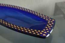 Блюдо декоративное Murano Glass Кобальт позолота