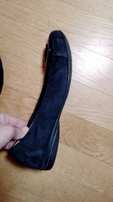 GABOR 38 (5) baleriny czółenka granat zamsz tęgość G