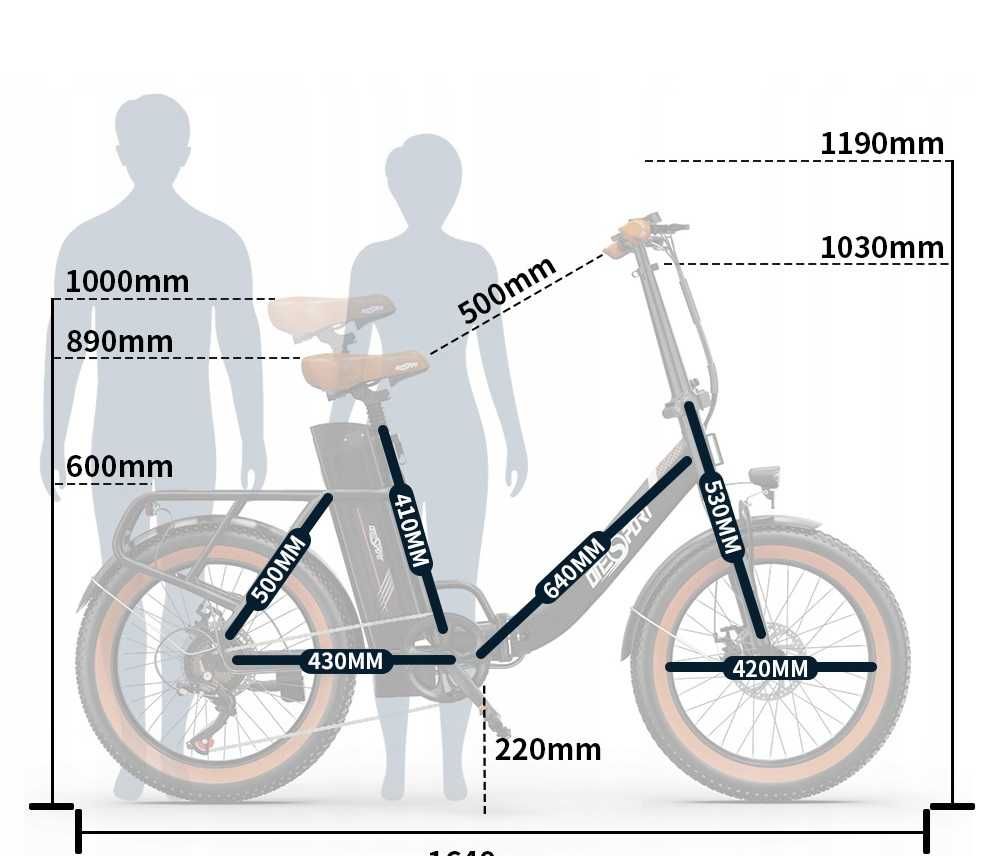 Onesport OT16-2 Rower elektryczny składany 120km 48V250W 48V17Ah PL