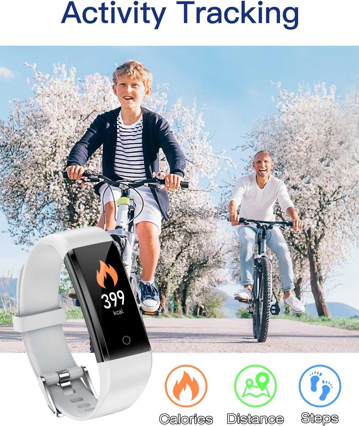 GRV Zegarek z Krokomierzem, Monitor Snu i Kalorii, Bez Bluetooth szary
