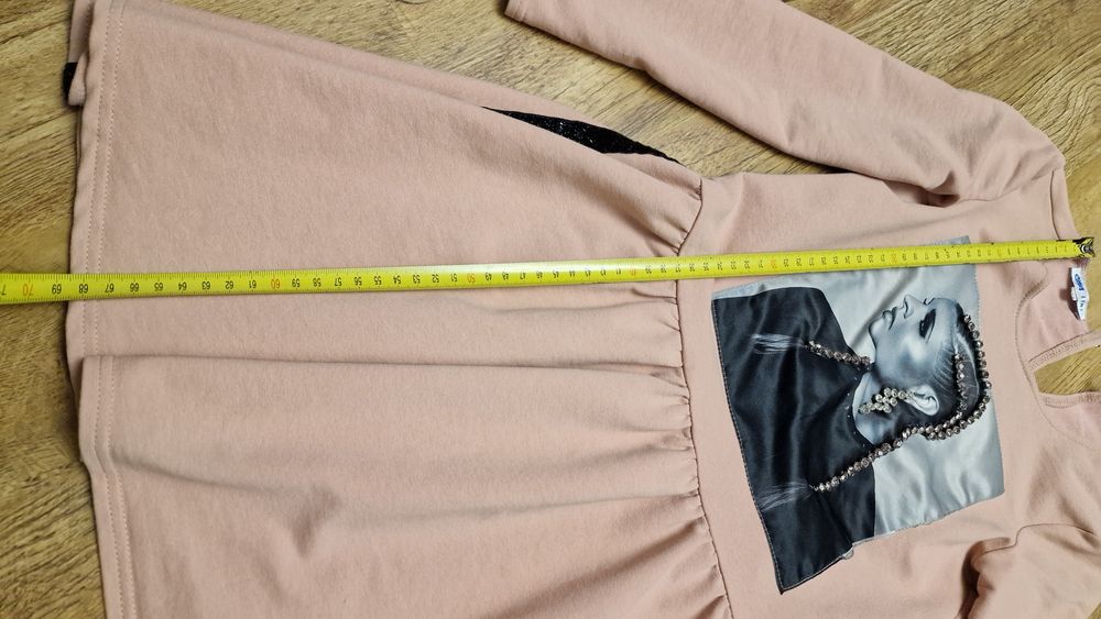 Sukienki 2sztuki 2pak długi rękaw szara i brudny róż rozm.134 święta