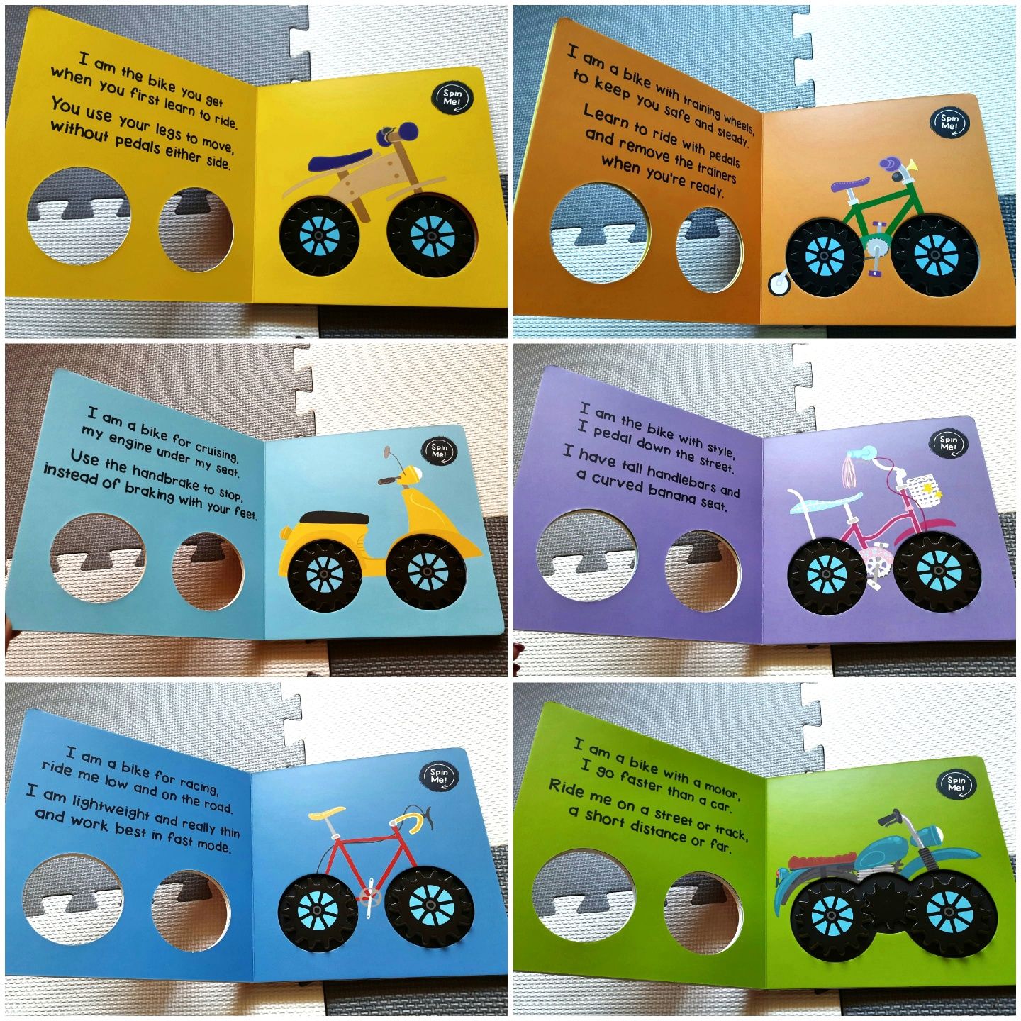 NOWA Bikes Let's Spin! książeczka sensoryczna dla dzieci po angielsku