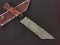 DAMAST nóż myśliwski TANTO stal damasceńska 31cm. ręcznie wykonany