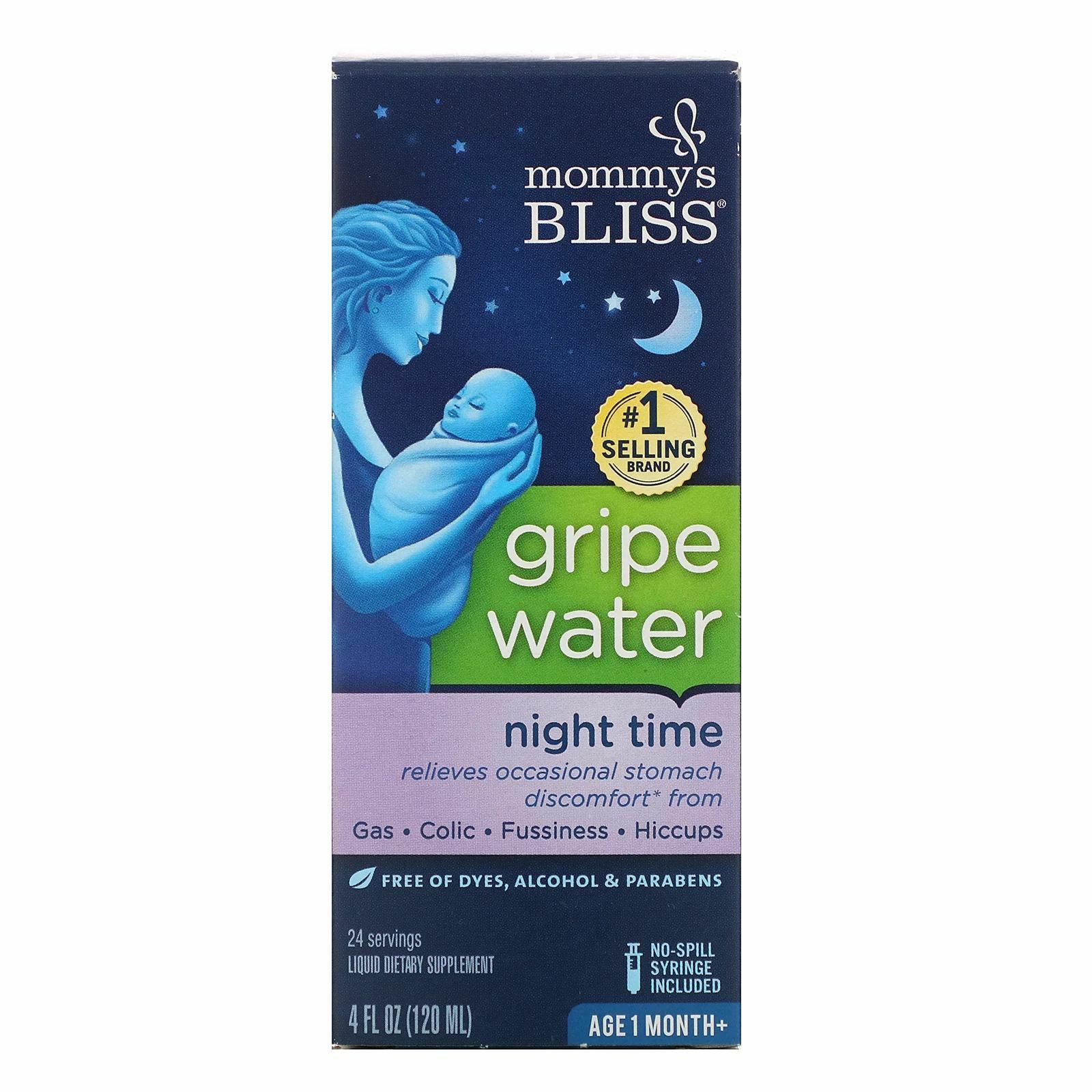 Водичка від коліків, Gripe Water, Night Time Mommy's Bliss, 120 мл,США