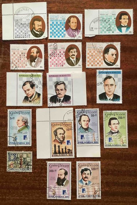 Едвард VIII некоронований король та великі шахісти на поштових марках