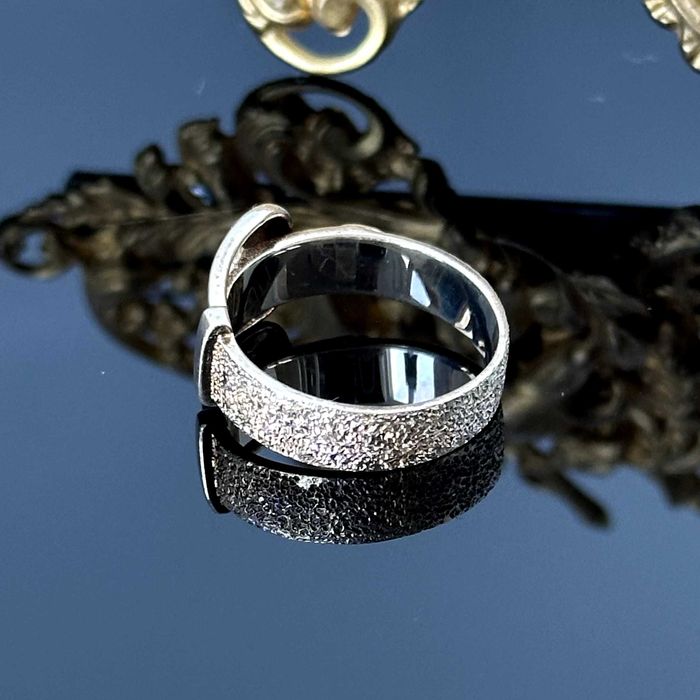 Srebrny pozłacany pierścionek - srebra próby 925 - pozłocony