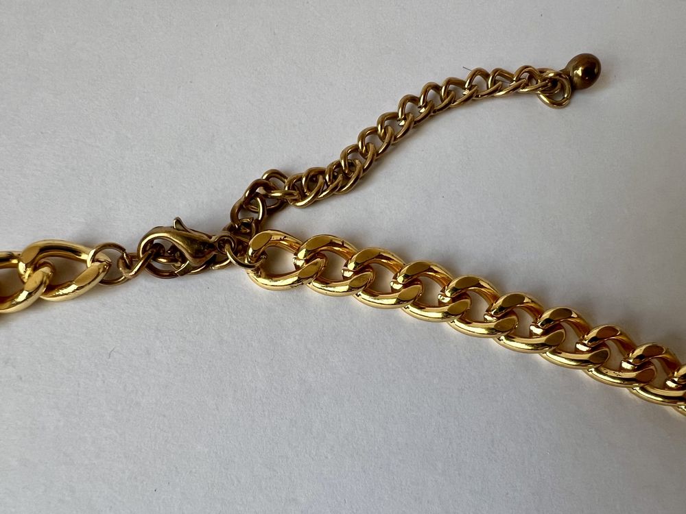 Naszyjnik łańcuch w kolorze złotym, regulowany