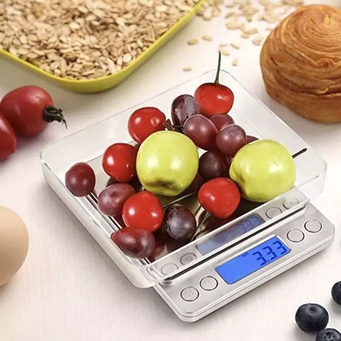 Waga jubilerska kuchenna LCD Dokładny Pomiar 0,1-500G Srebrna