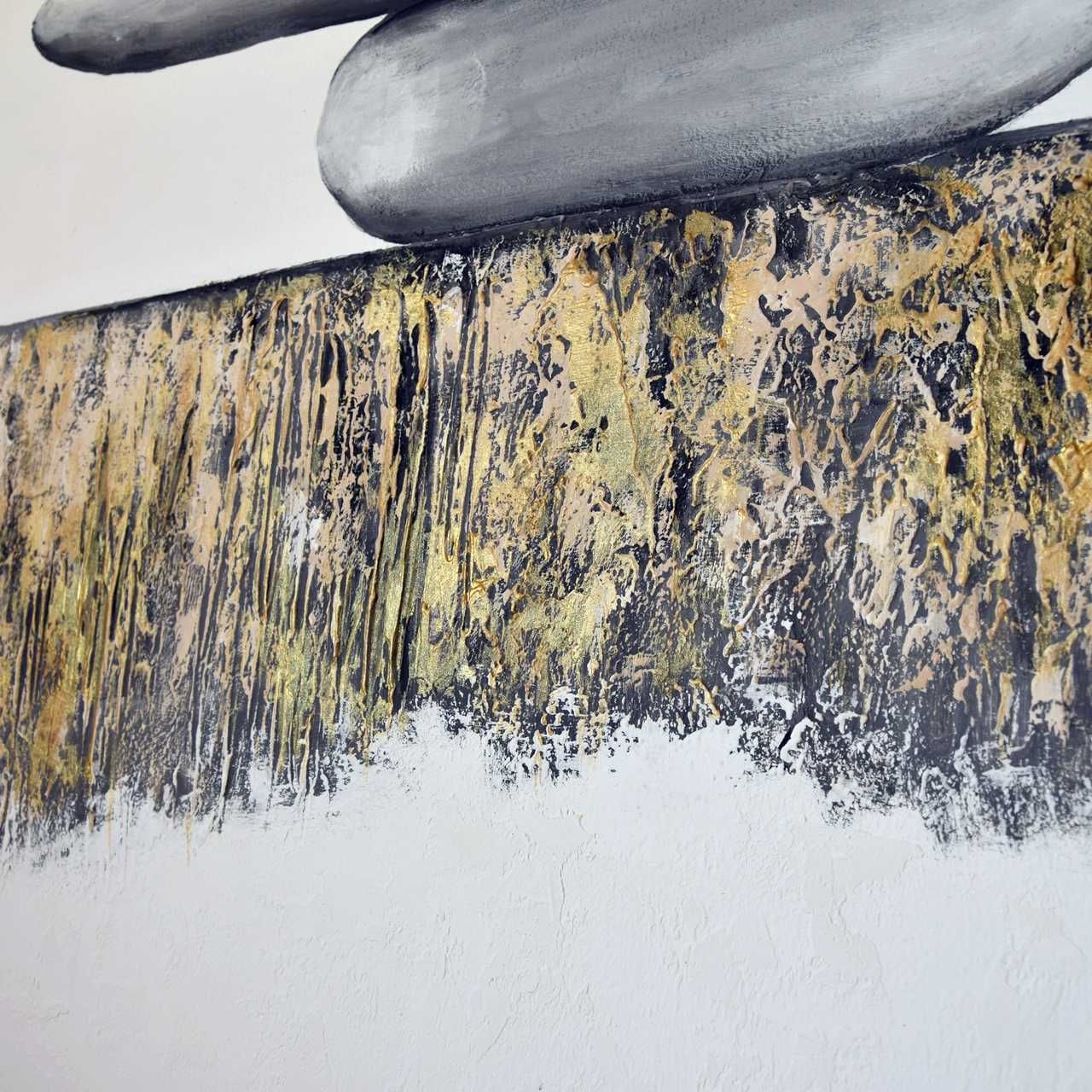 Balancing act II, obraz do salonu na płótnie abstrakcja japandi