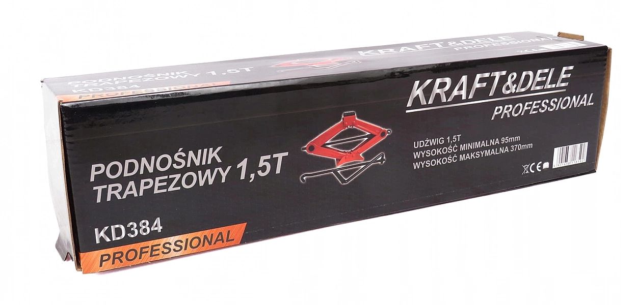 Podnośnik Samochodowy Trapezowy Lewarek Guma 1,5T Kd384
