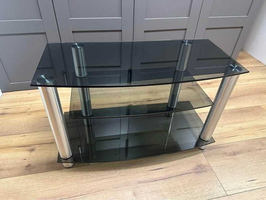 Stolik RTV Szklany Ciemne dymione szkło