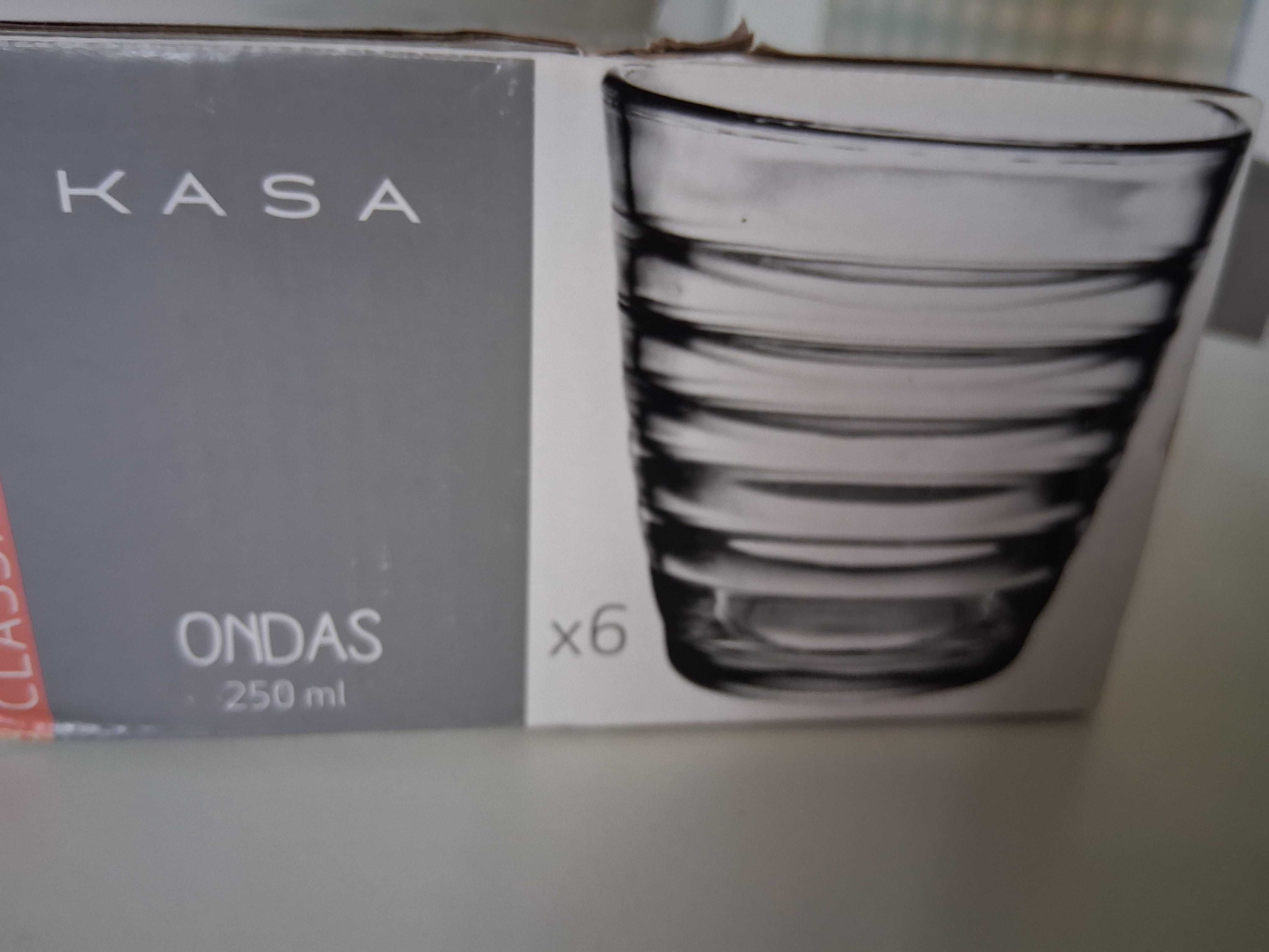 6 copos Kasa, Modelo Ondas, 250ml (Portes incluídos)
