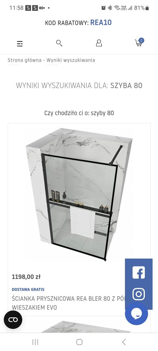 REA szkło kabinowe 80