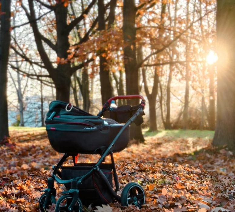 Wózek Coletto Modena czarno czerwony gondola plus spacerówka ISOFIX