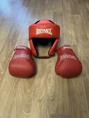 Перчатки и шлем new sport , everlast , box