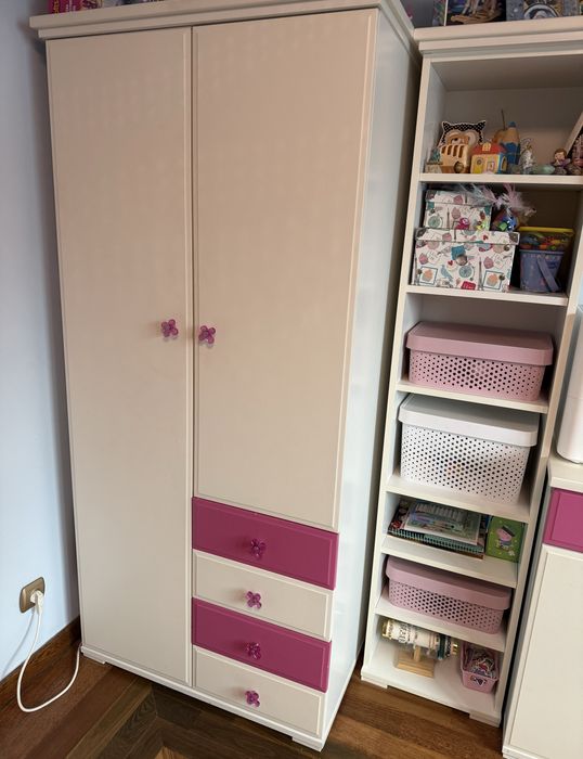 Szafa do pokoju dziecięcego dla dxiewczynki Sośno Meble Vinci Roso