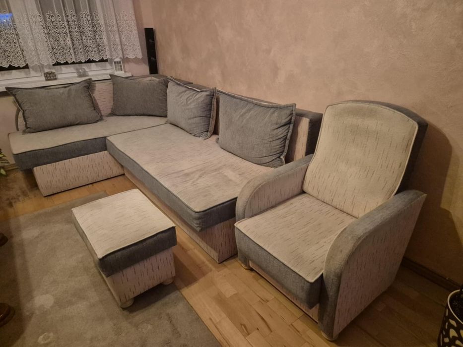 Komplet narożnik +fotel +pufa Okazja!!!