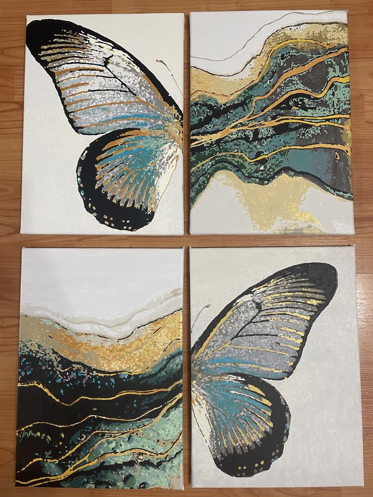 Картини з метеликом та абстракцією