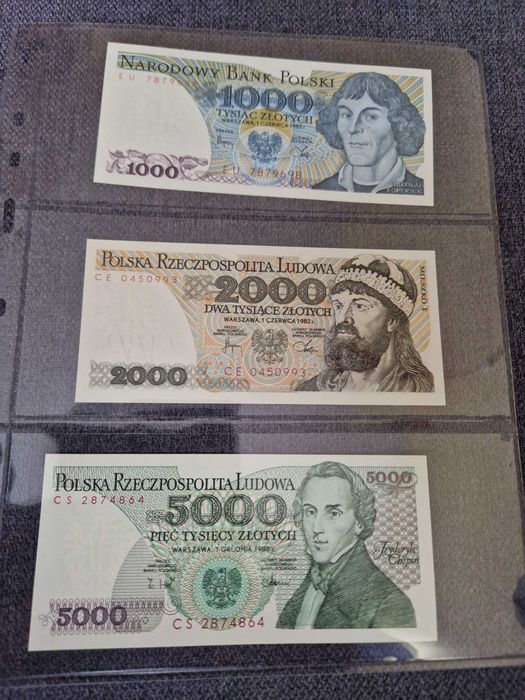 Zestaw banknoty PRL 12 szt. stan UNC