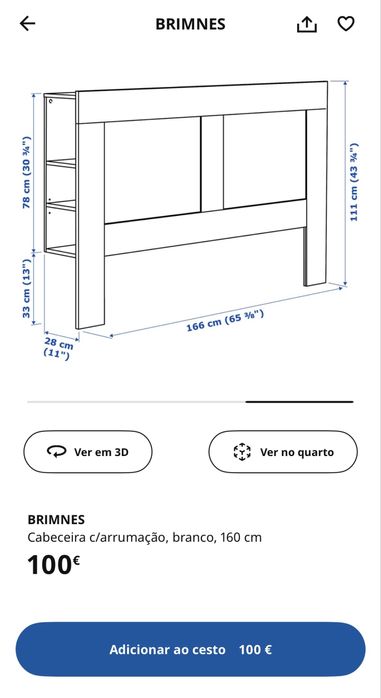 Cabeceira Brimnes Ikea