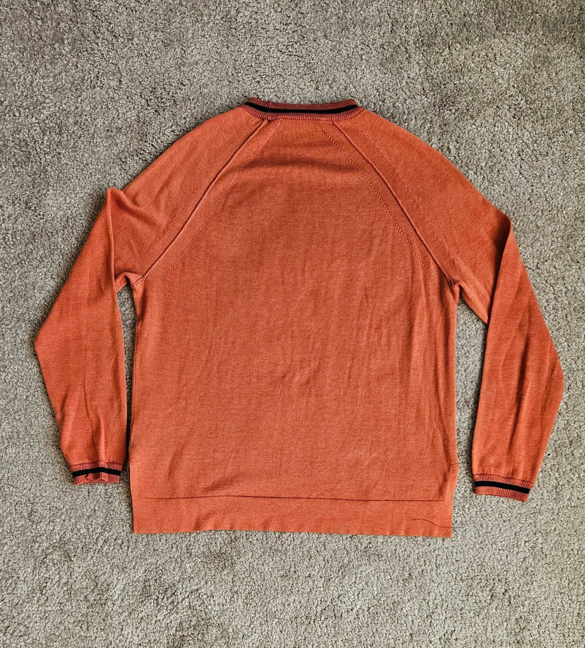 Cienki rudo-pomarańczowy sweter G-Star Raw dobry skład S/36