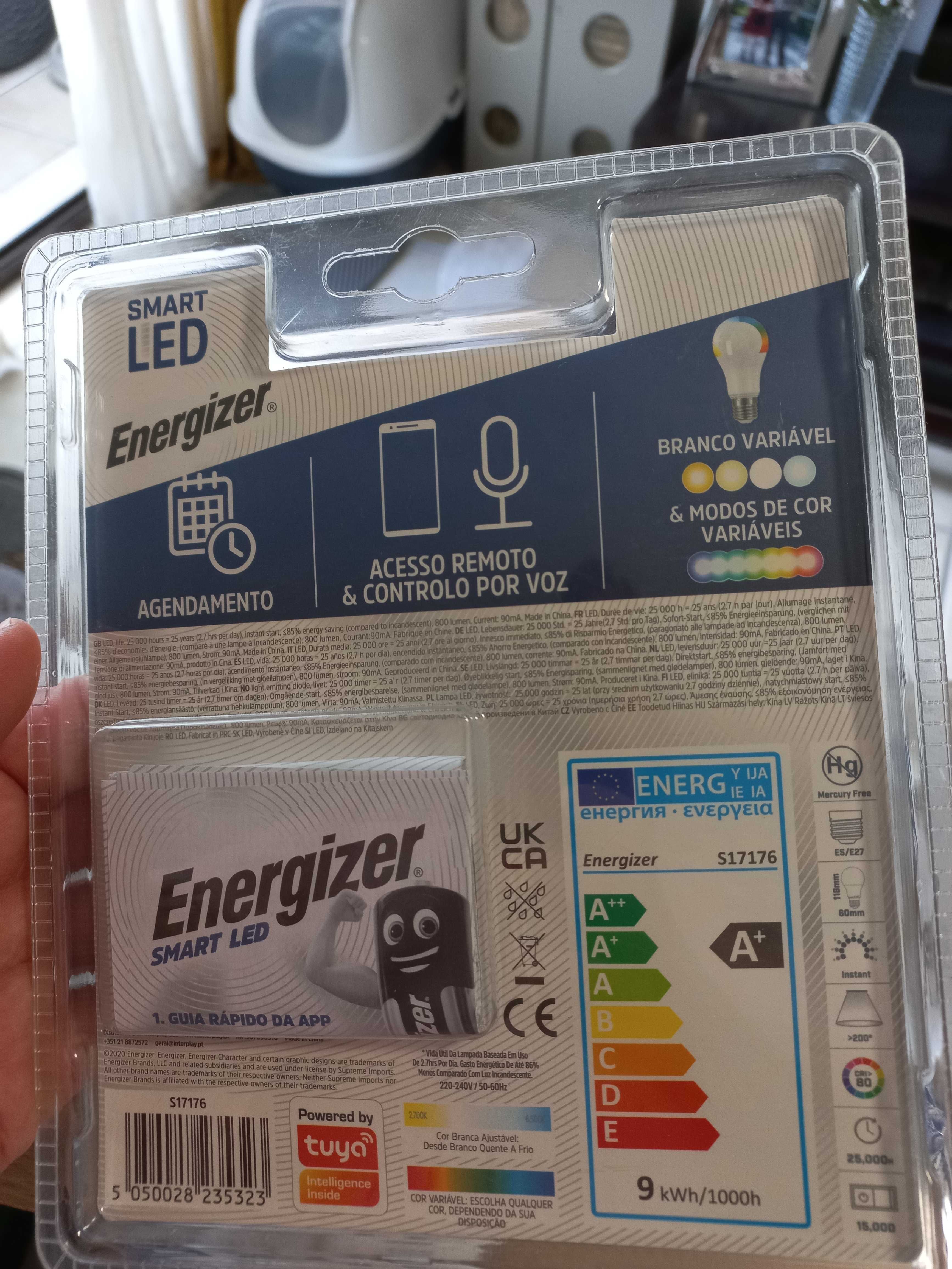 Fichas e lampadas  led inteligentes Energizer  (ligação ao tlm)